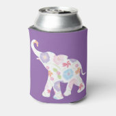 Happy Elephant-Big-Flower Pattern Modern Blikjeskoeler (Blikje Achterkant)