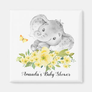 Happy Elephant Neutral Shower Favor Magneet