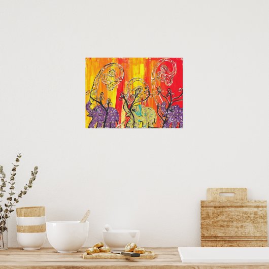 Happy Elephant Parade Print (Keuken)