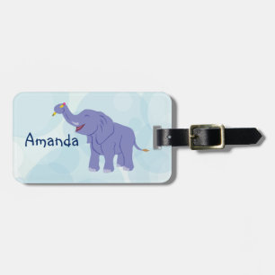 Happy Elephant (personalize) Bagagelabel