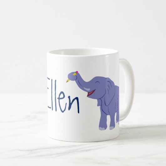 Happy Elephant (Personalize) Koffiemok (Voorkant rechts)