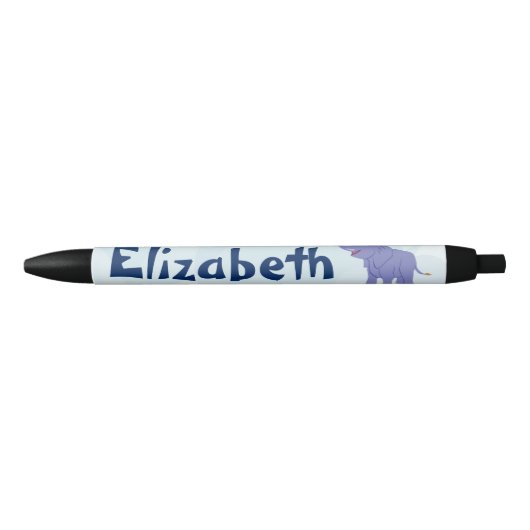 Happy Elephant (Personalize) Zwarte Inkt Pen (Voorkant)