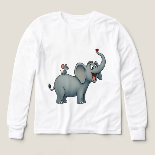 Happy Elephant & Petite Souris - T-Shirt Enfants m (Motif recto)
