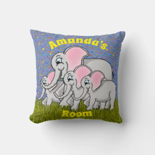 Happy Elephants Square Pillow Kussen