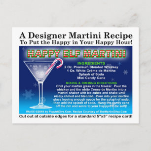 Happy Elf Christmas Martini Recept Briefkaart