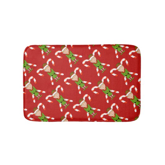Happy Elf kerstgebath Mat (Voorkant)