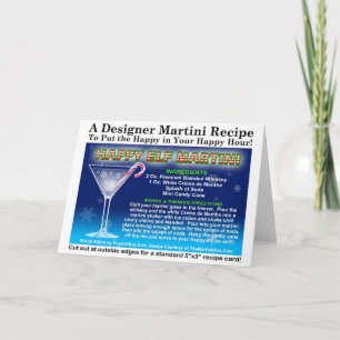 HAPPY ELF MINT CHRISTMAS COCKTAIL RECIPE CARD FEESTDAGEN KAART