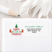 Happy Elfin Feestdagen Christmas Etiket (Insitu)