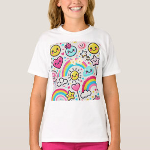 Happy Emoji Girls’ Rainbow T-shirt voor Halloween