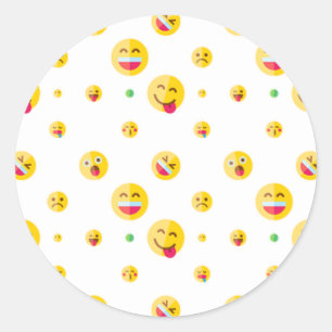 Happy Emoji Motif Sticker rond