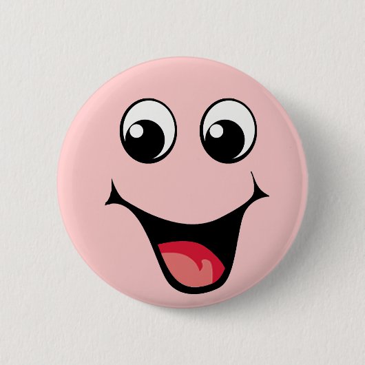 Happy Emoticon Ronde Button 5,7 Cm (Voorkant)