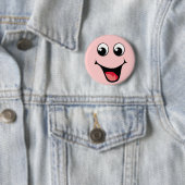 Happy Emoticon Ronde Button 5,7 Cm (In situ)