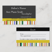 Happy en Cute Salon Barber Benoeming Afsprakenkaartje (Voorkant / Achterkant)