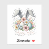 Happy Ester familienaam Bunny Ears  Sticker (Vel)
