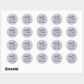 Happy Ever After Hearts Script Light Dusty Blue Ronde Sticker (Vel)