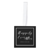 Happy Ever Na Trouwfoto's Collage Custom Kubus Ornament (Voorkant)