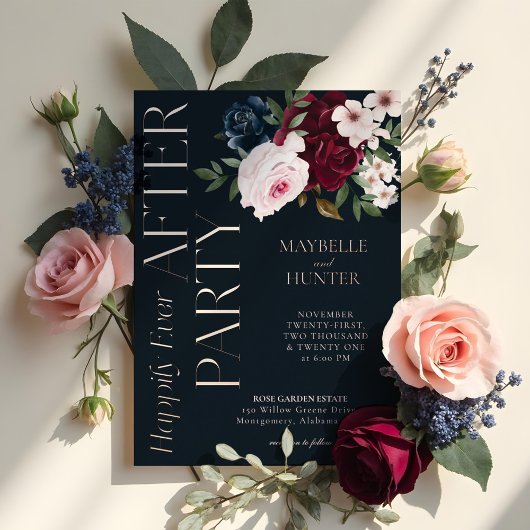 Happy Ever Party na de bloemendagen van de Bourgon Folie Uitnodiging