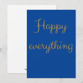 Happy Everything - Elegante Schrift Grußkarte (Voorkant / Achterkant)