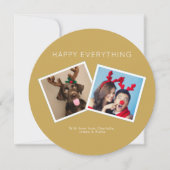 Happy Everything Gold Winter Foliage Carte photo (Devant)