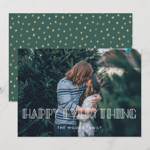 Happy Everything Retro Art Deco Foto Feestdagenkaart