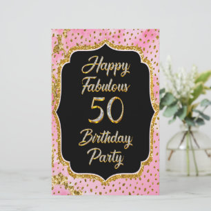 Happy Fabulous 50ste verjaardag Uitnodiging Party Briefpapier