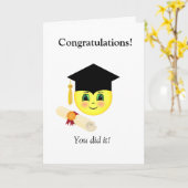 Happy Face Afstuderen Kaart (Gele Bloem)