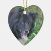 Happy Face Border Collie Dog Ornament (Links)