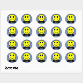 Happy Face Bow Stropdas Ronde Sticker (Vel)