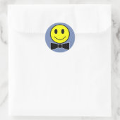 Happy Face Bow Stropdas Ronde Sticker (Tas)