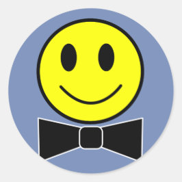 Happy Face Bow Stropdas Ronde Sticker