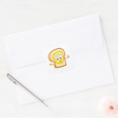 Happy Face Bread Square Sticker