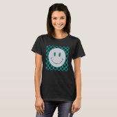 Happy Face Checkered Pattern Smile Face Meme 1 T-shirt (Voorkant volledig)
