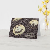Happy Face Chocolade Chip Cookie Kaart (Gele Bloem)