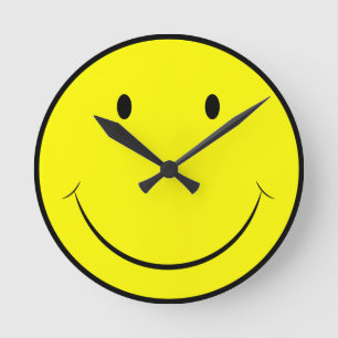 Happy Face Clock Ronde Klok