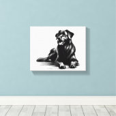 Happy Face Dog Canvas Afdruk (Insitu (Houten vloer))