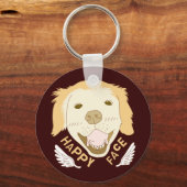 Happy Face Dog Doodle Art Sleutelhanger (Voorkant)