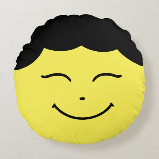 Happy Face Emoji - Coussin rond (Devant)