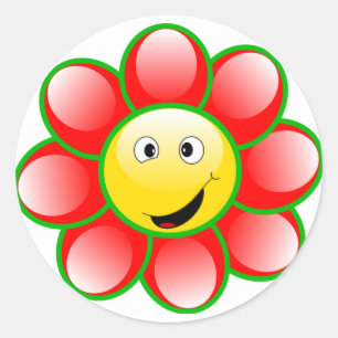 Happy Face Flower Stickers