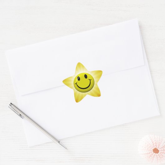 Happy Face Fun Yellow Star Stickers (Enveloppe)
