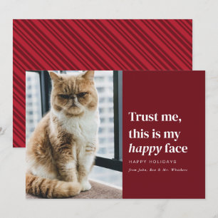 Happy Face Funny Pet Foto Kerstvakantie Kaart