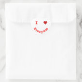 Happy Face Gepersonaliseerd Ik hoor iedereen Hart Sticker (Tas)