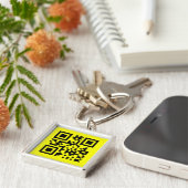 ☺ Happy Face glimlachend Emoji — QR-code Sleutelhanger (Zijkant)