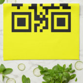 ☺ Happy Face glimlachend Emoji — QR-code Theedoek (Gevouwen)