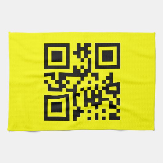 ☺ Happy Face glimlachend Emoji — QR-code Theedoek (Horizontaal)
