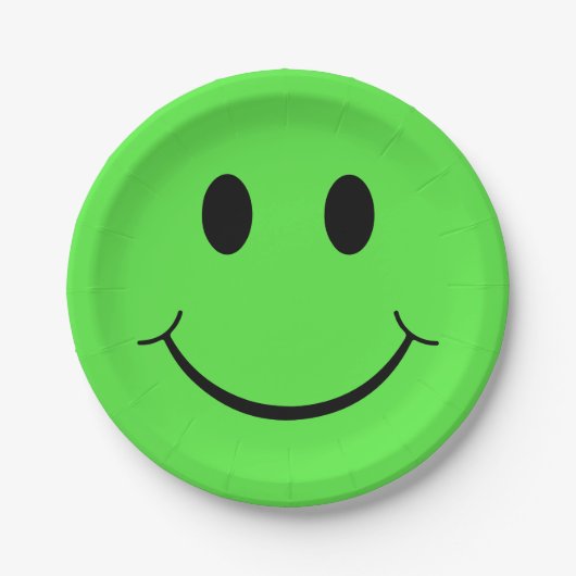 Happy Face Graphic | Groen Papieren Bordje (Voorkant)