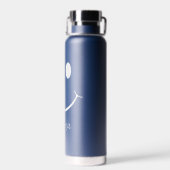 Happy Face Graphic Personaliseer Blue Water Bottle Waterfles (Achterkant)