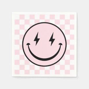 Happy Face Groovy Roze Meisje Verjaardag Servetten