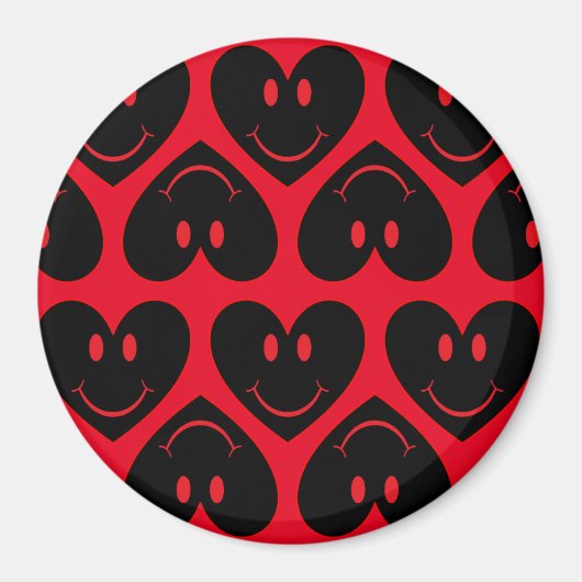 Happy Face Heart Magneet (Voorkant)