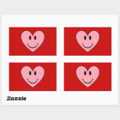Happy Face Heart Rechthoekige Sticker (Vel)