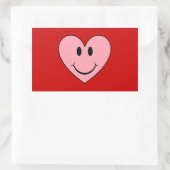 Happy Face Heart Rechthoekige Sticker (Tas)